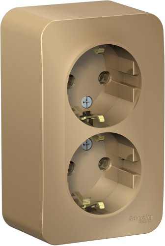 Розетка с заземлением накладная Systeme Electric Blanca 2-м. титан картинка